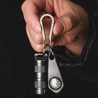 حلقة D دوارة رئيسية + خطاف سلسلة مفتاح التيتانيوم