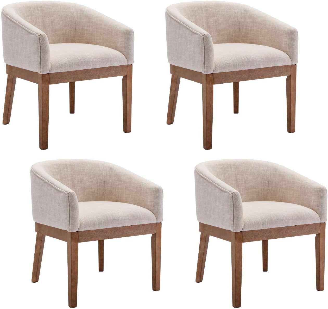 RIVOVA Beige Dining Chairs Set of 4, MidCentury Modern