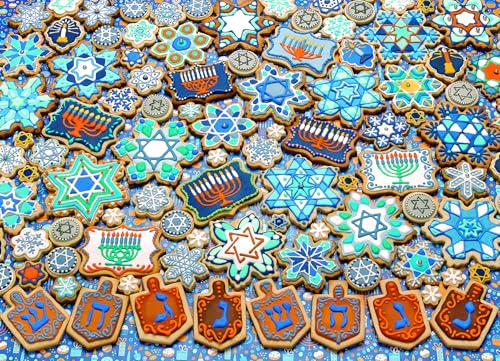 Rompecabezas de 1000 piezas de Cobble Hill, galletas de Hanukkah, póster de muestra incluido