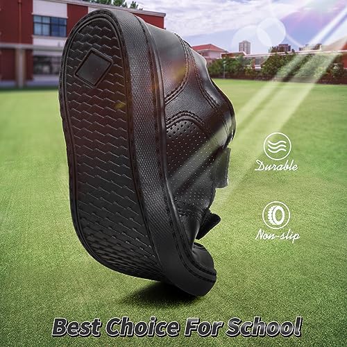 Kids Boys Black School Shoes Oxford Uniform Dress Slip Resistant Athletic Sneaker(Little/Big Kids)4
