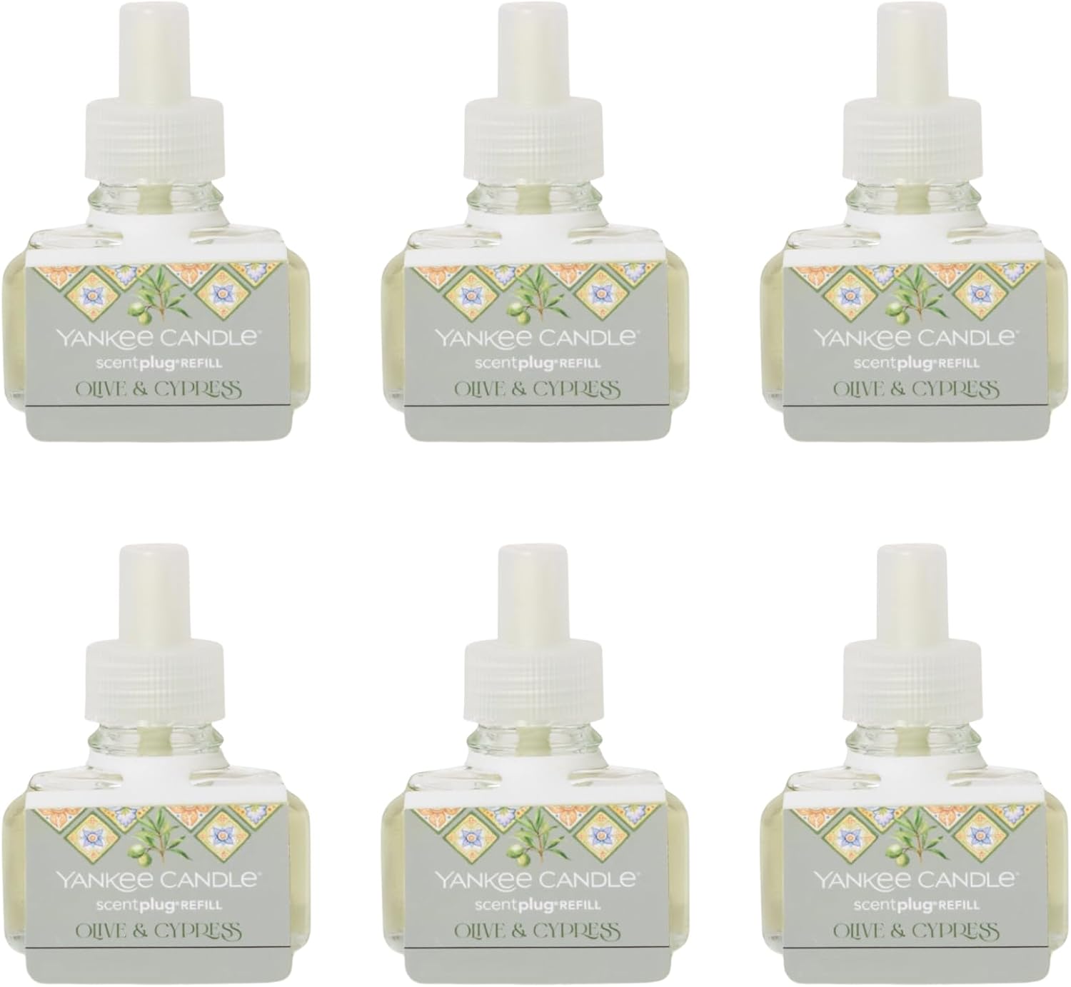 Yankee Candle Scent Plug Refill, Capri Glow Citrus and Tropical Floral, Electric Air Freshener Plugin for Home Fragrance and Odor Elimination, Long Lasting Room Freshener, (Pack of 6)
