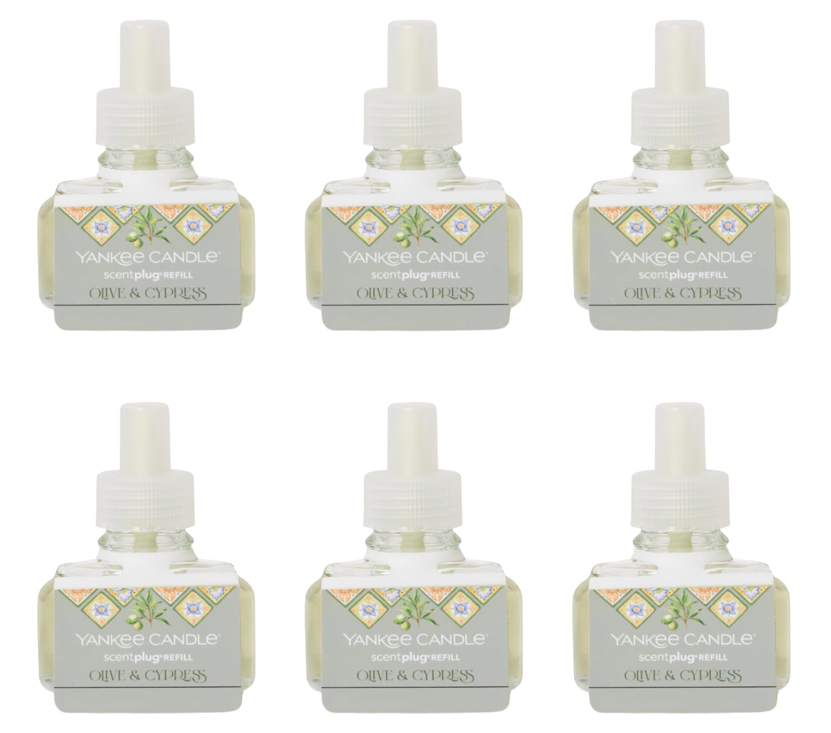 Yankee Candle Scent Plug Refill, Hello Italy Collection, Olive & Cypress (Pack of 6)