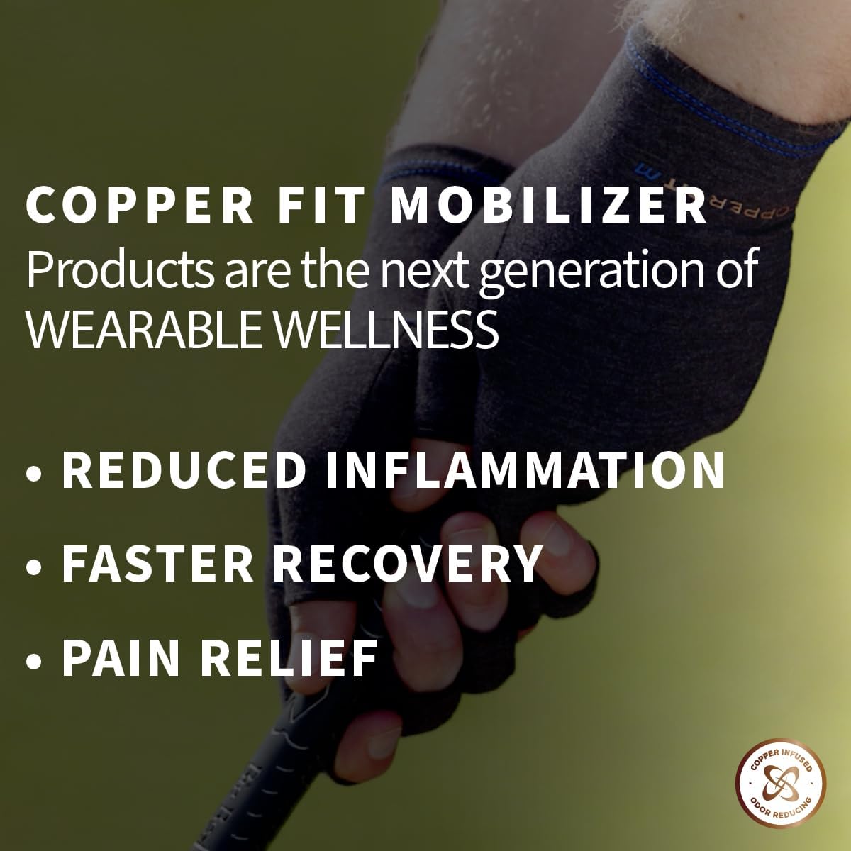 Copper Fit Mobilizer Hand Compression Gloves: Arthritis, Joint Swelling, Tendonitis, Sport - For Men and Women - Image 3