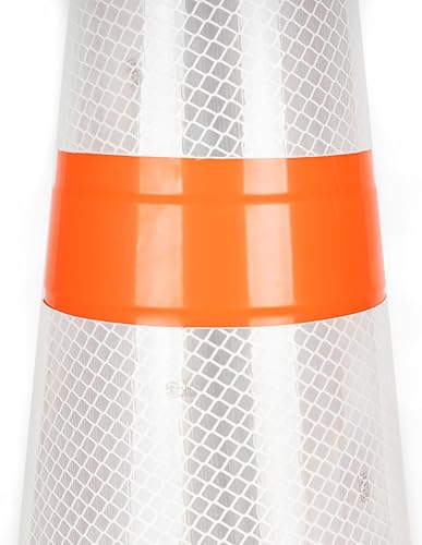 Miniatura 4 de OrangeGear Cono de tráfico naranja de 28 pulgadas con (1) collar reflectante 3M de 6 pulgadas y (1) collar reflectante 3M de 4 pulgadas y una base