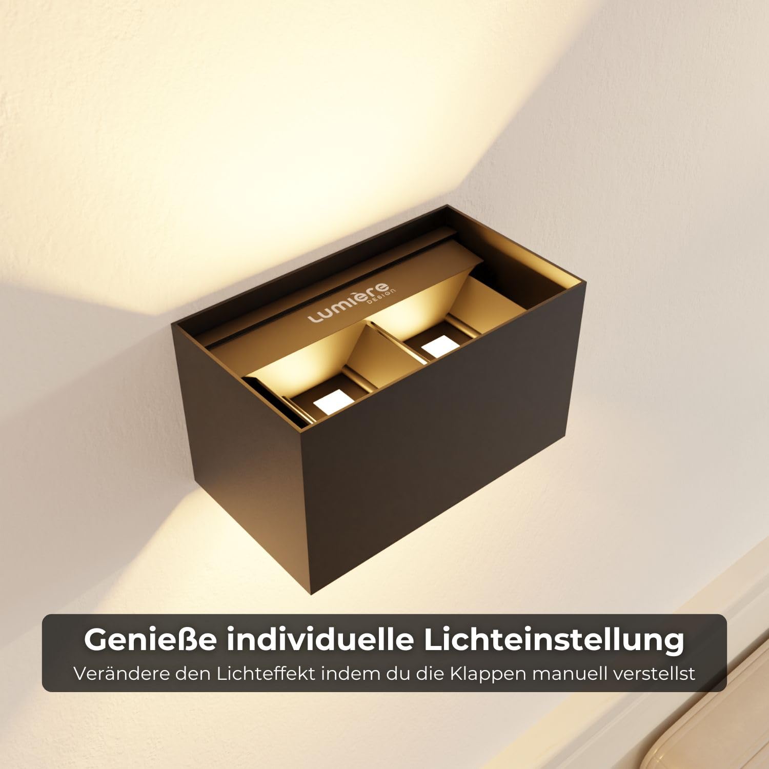 Deckenleuchte 'Teja' LED warmweiß 2700 K Up Downlight nicht dimmbar Aluminium Fassadenleuchte Außenlampe Innenleuchte Wandlicht modern Schwarz
