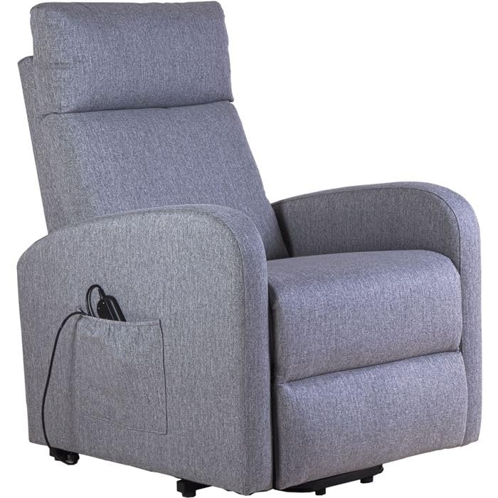 Shiito | Modelo Lua JC   Sillón Relax Eléctrico Power Lift | Máximo Relax y Comodidad con Sistema de elevación | Color Gris   65 x 85 x 101 cm