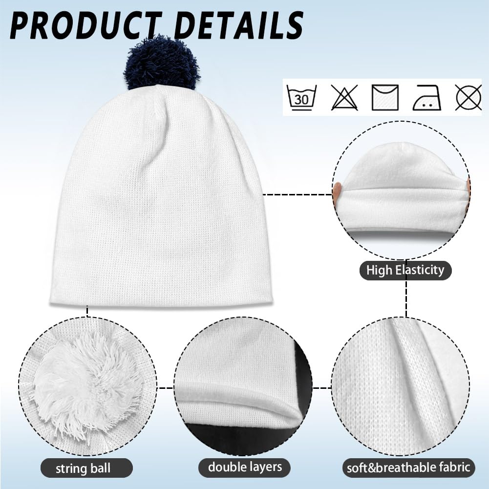 Gorro de invierno para hombre y mujer, gorro de punto con pompón, suave, térmico, con puño, para clima frío al aire libre