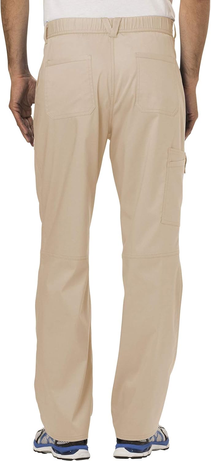 Cherokee Scrub Set For Men, V-Neck 3 Pocket Top WW670 with Modern Fit 7 Pocket Tapered Leg Pant WW140