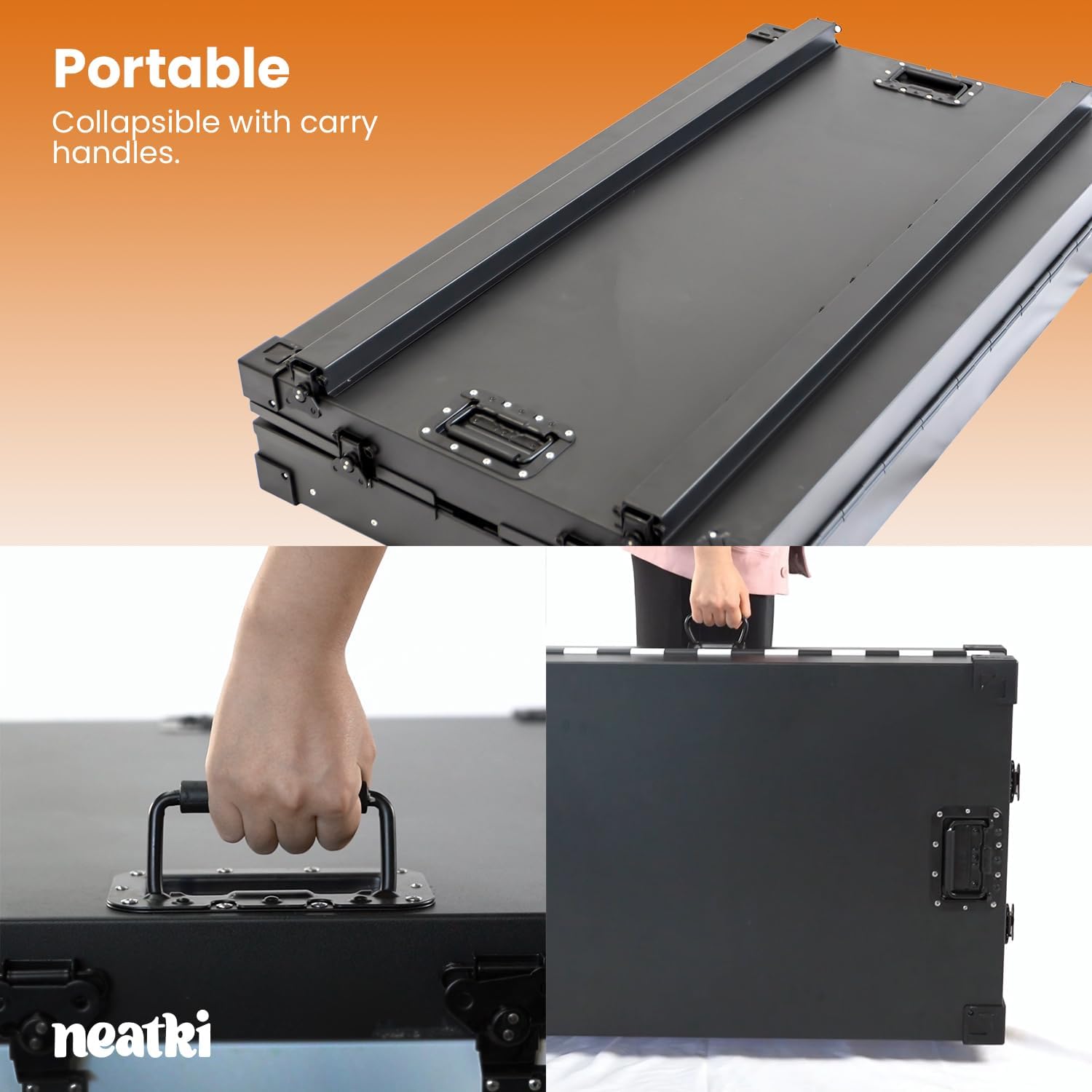 34-Inch Collapsible Heavy-Duty Dog Crate – Powder-Coated Aluminum Kennel with Secure Lock & Removable Tray | Portable for Indoor & Travel Use | Medium Dogs (Black, 34-Inch)
