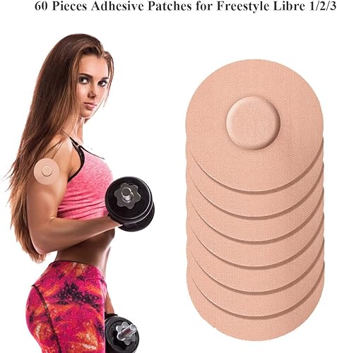 Miniatura 3 de Paquete de 60 parches adhesivos Freestyle, cubierta de sensor CGM impermeable y resistente al sudor para libre 123 (compatible con Guardian 3,