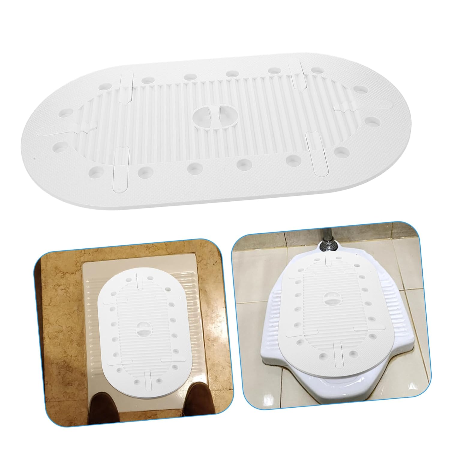 Veemoon Squatting Pan Deodorizer Cover Ergonomic Sealing Toilet Lid for Bathrooms Thick Design Easy Installation Fits Standard Squatting Toilets
