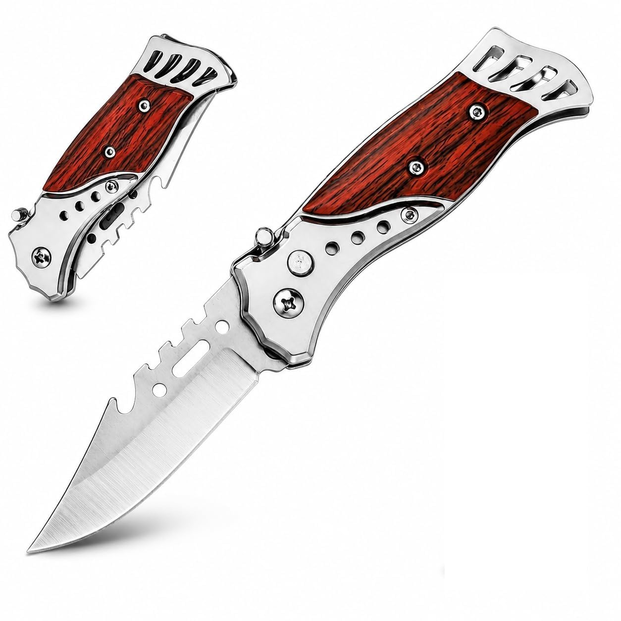 Utility Kitchen Knife with Wooden Handle | Multipurpose Stainless Steel Cutter for Vegetables, Fruits, DIY Crafts, Carton Opening, Paper Cutting, Packaging, Kitchen & Household Use-image-16