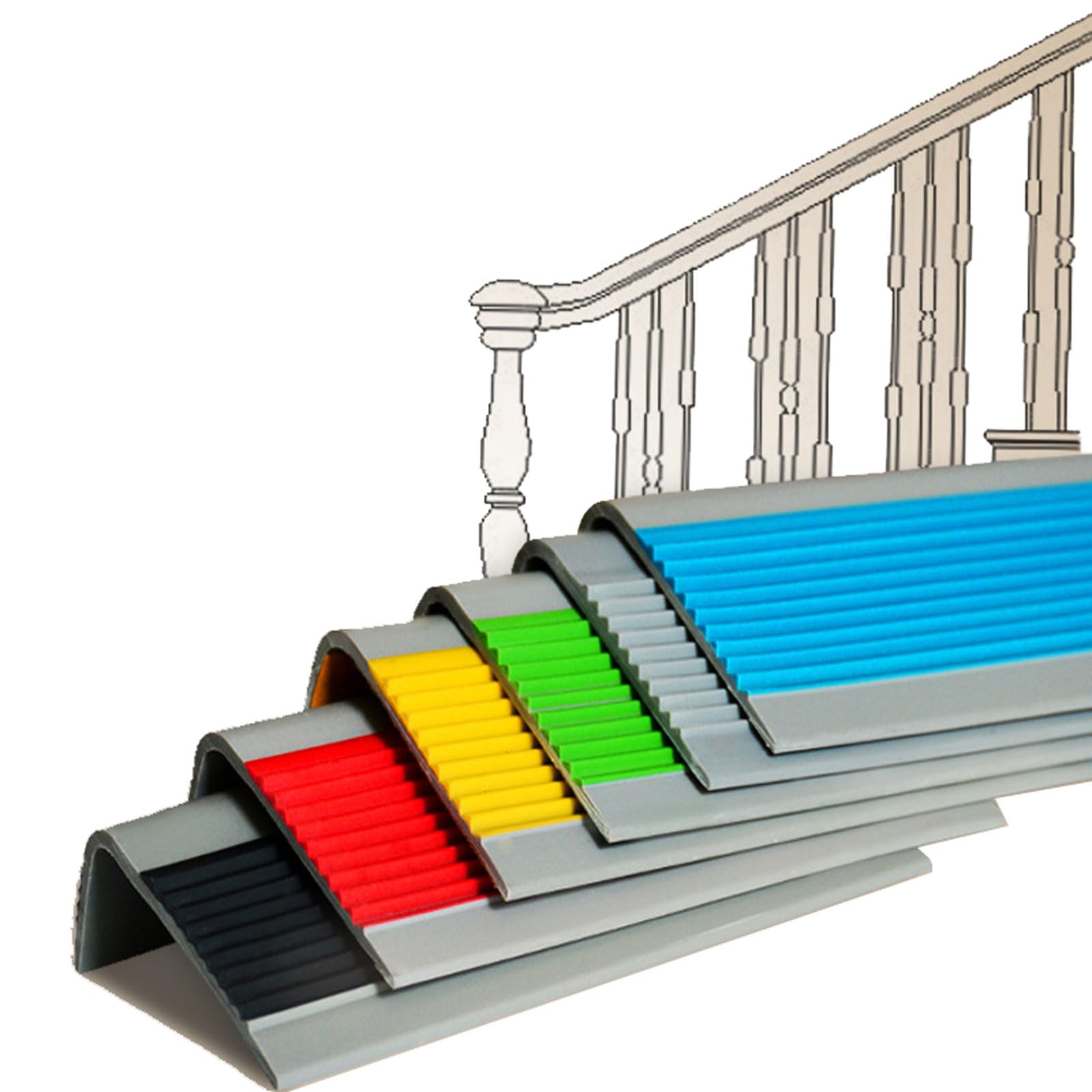 Protection de coins escalier bande antidérapante caoutchouc PVC autocollante L