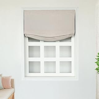 Lily Cordless Relaxed Roman Window Shades, Custom Linen Blackout Roman S...