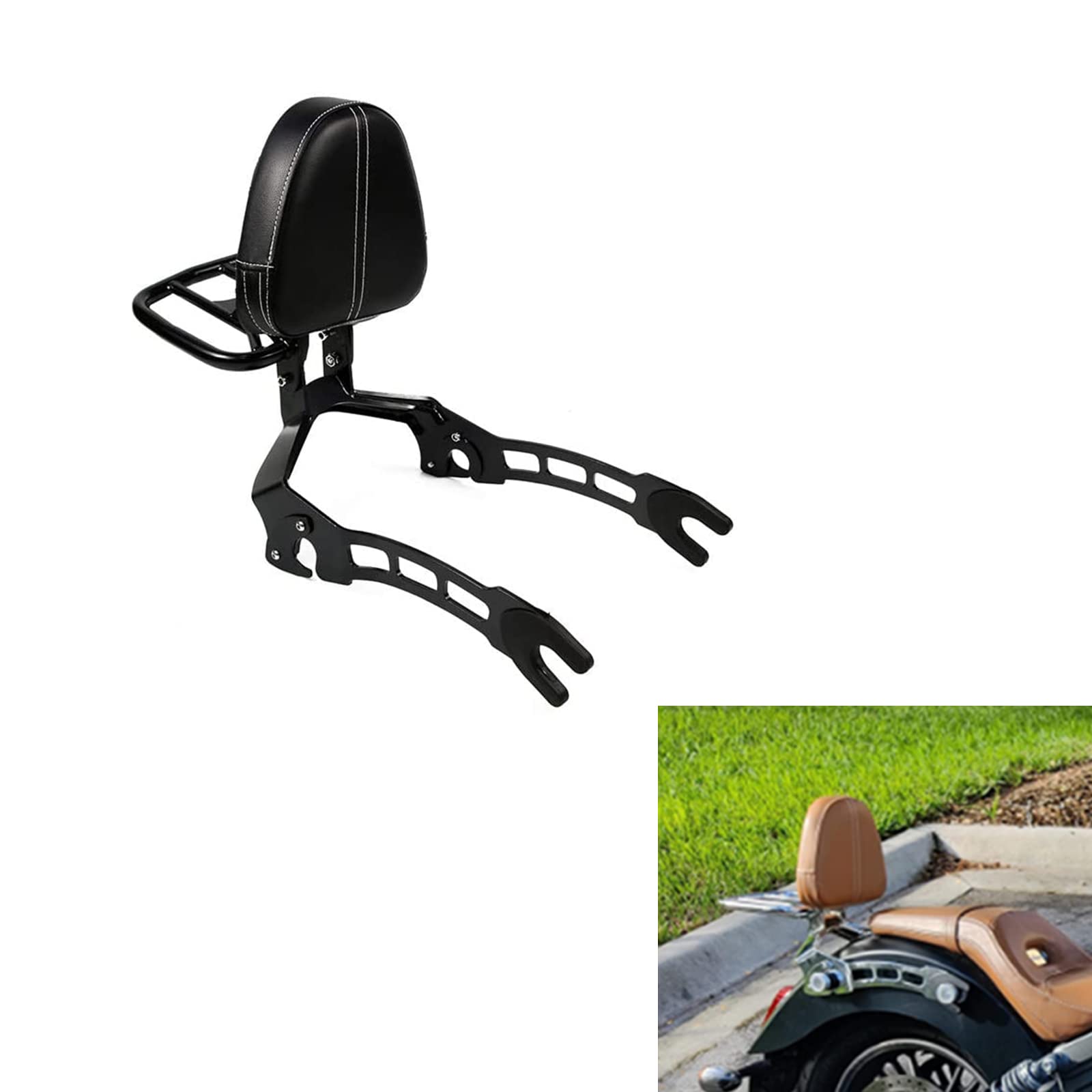 Buy COPART Detachable Backrest Sissy Bar with Luggage Rack For Indian