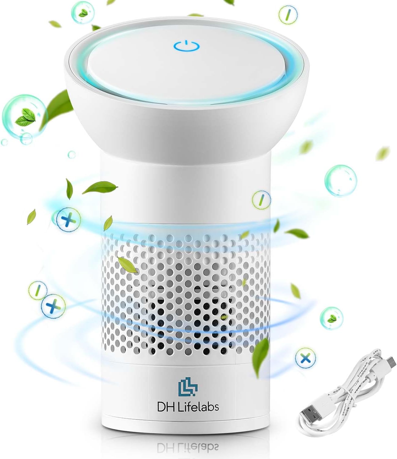 DH Lifelabs | Sciaire Portable Air Purifiers | Ions Actively Clean & Deodorize Air | Eliminates 99% Bacteria & Viruses | 3-Stage Purifier Filter for Allergies Pets | USB Powered for Car Personal Space