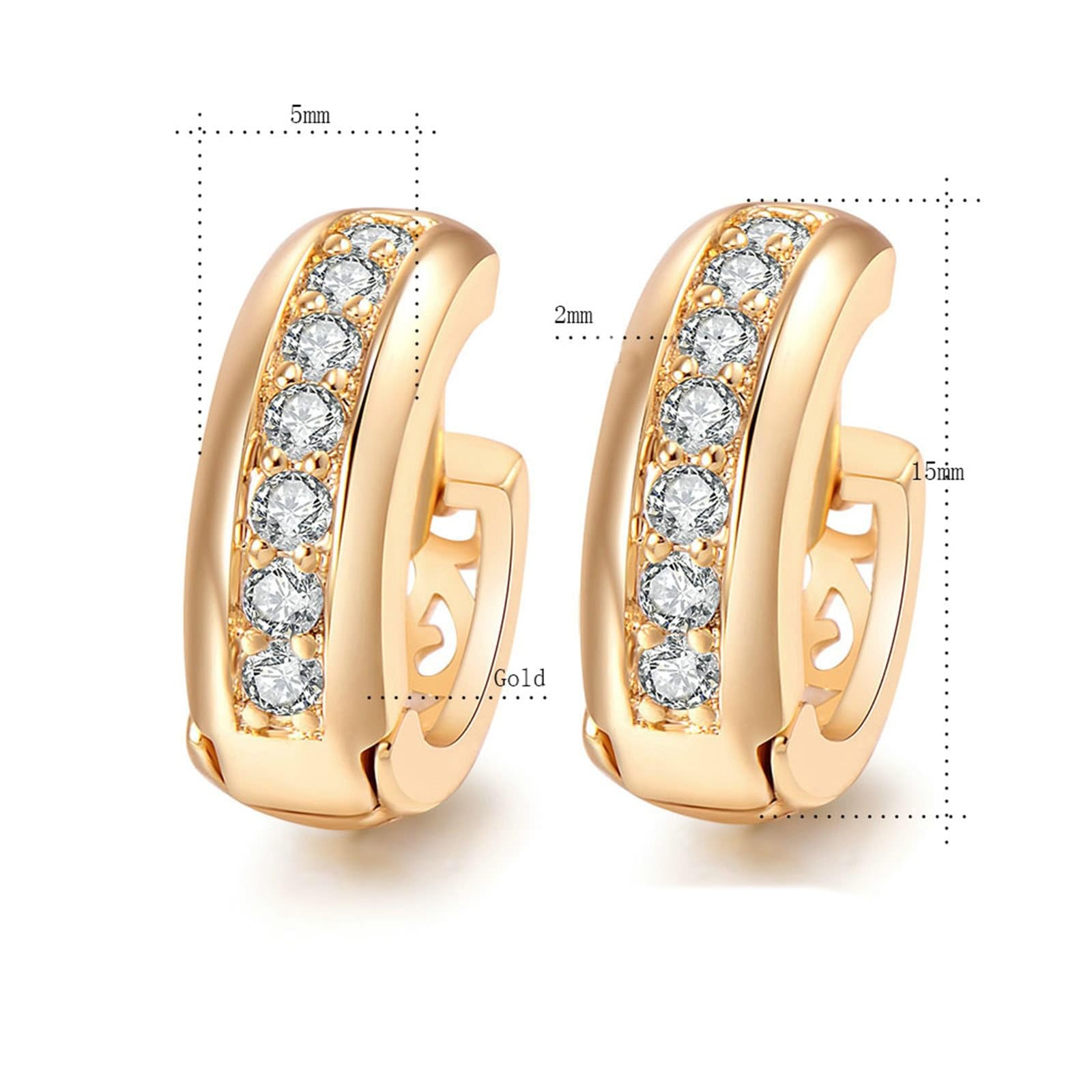 AMDXD Pendientes de aro de oro de 9 quilates, diseño hueco con moissanita, para mujer, pequeños Au 375