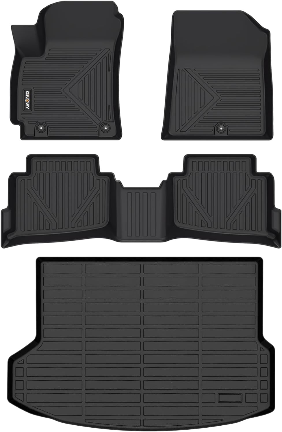 GINOWY®- Floor Mats & Cargo Liner for Kia Seltos 2023 2022 2021 2020(with Subwoofer),TPE All Weather Protection Car Mats Seltos Set, Custom Floor Liners, Anti-Slip Trunk Mat, Automotive Accessories Seltos 2021-2023 Floor Mats & Cargo Liner Full Set