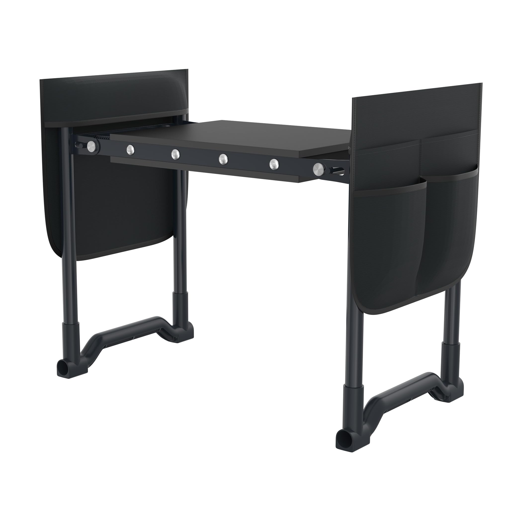 HENGMEI Banc de jardin pliable - Jusqu'à 150 kg - Avec sac à outils - Vert/anthracite