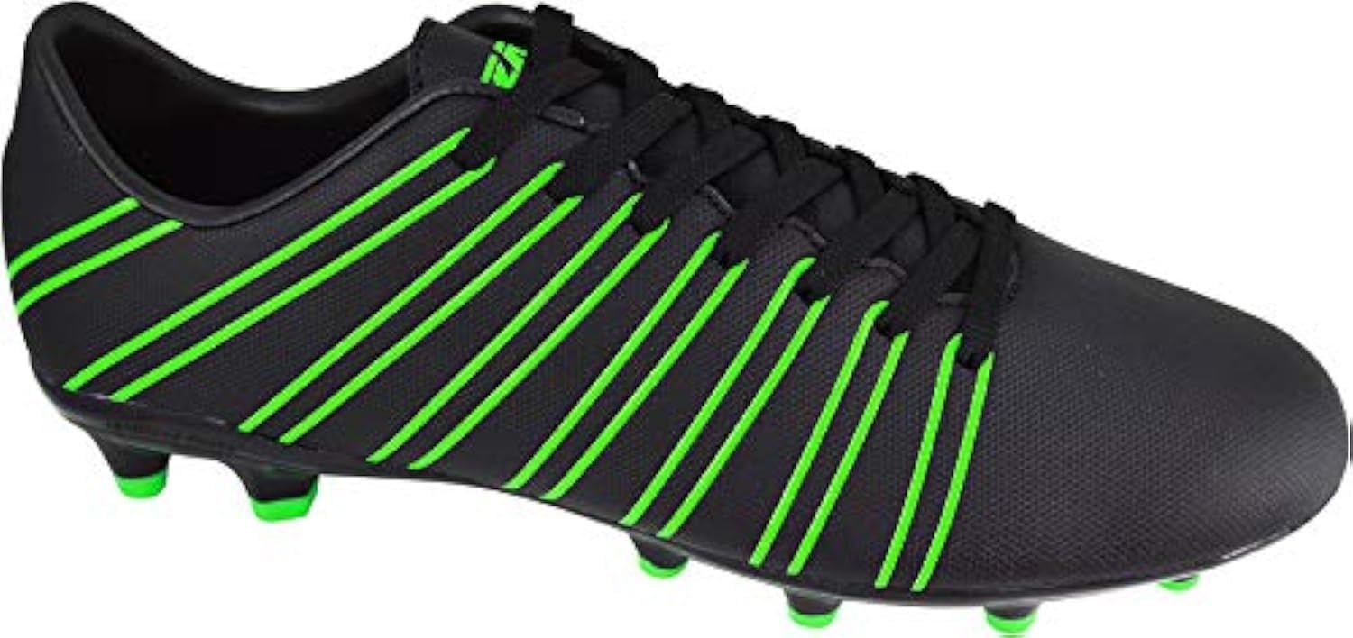 Madero Firm Ground Mens Soccer Shoes | Athletic Outdoor Football Shoes for Teens and Adults | Professional Soccer Cleats for Training and Outdoor Soccer Games, Black/Green, 13-image-38