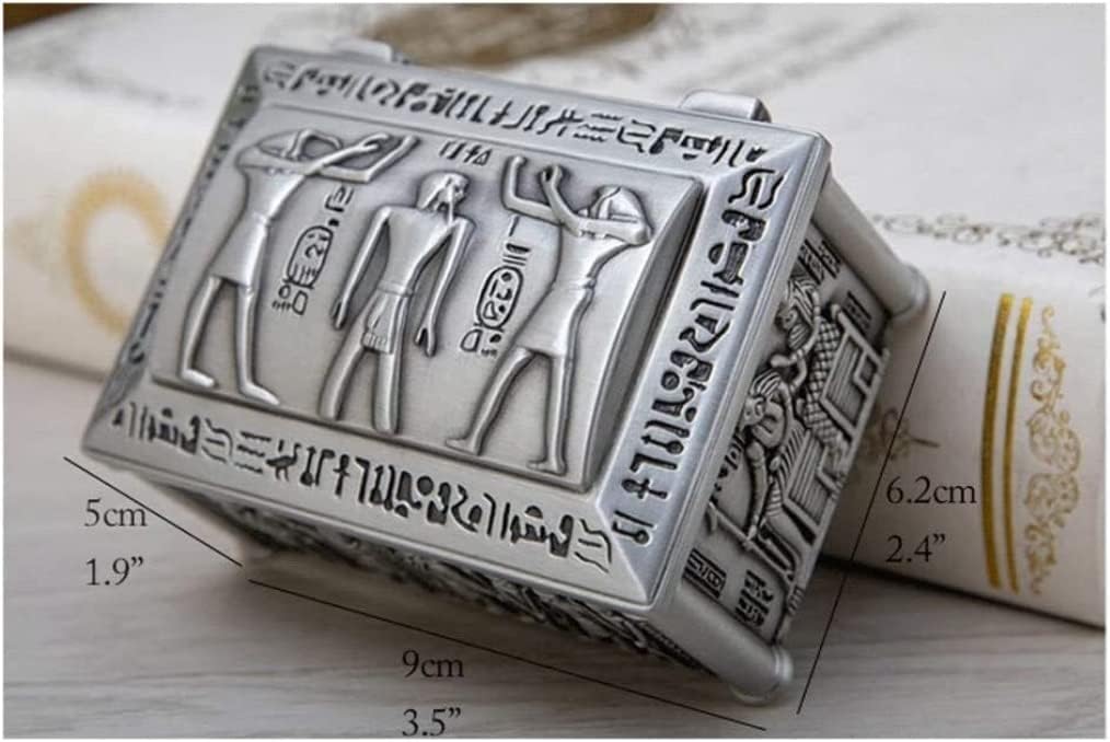 ジュエリーケース 宝石箱 ジュエリーボックス ヴィンテージスクエアジュエリー小物入れ収納亜鉛合金金属デスクトップ収納ボックス蓋付きジ