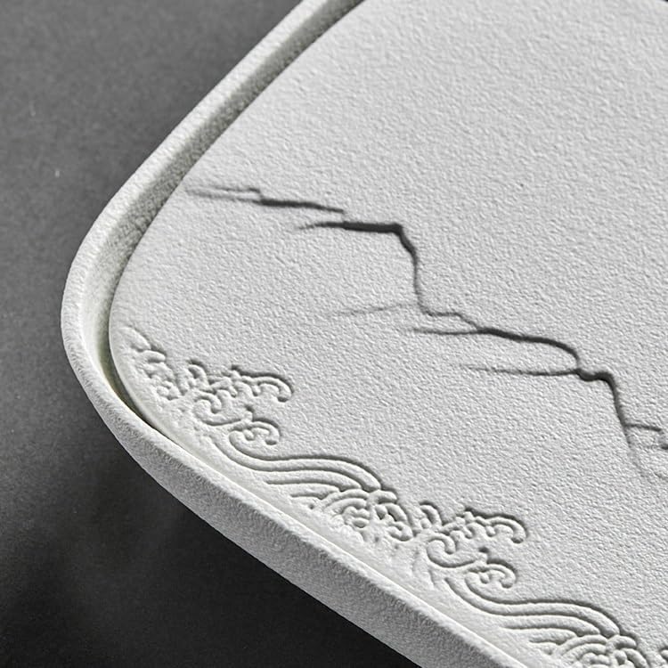 Tea Set Ceramic Tea Tray Household Small Dry Tea Tray, Office Coffee Table Tea Table Water Storage Tray Kung Fu Tea Set Tea Tray Chinese Tea Set,A