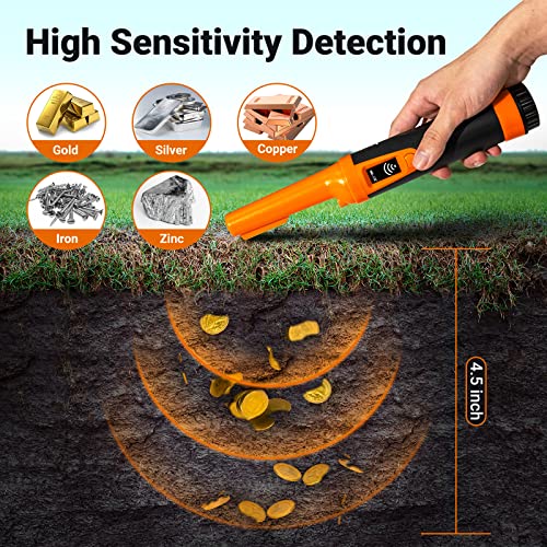Inkuen Lcd Display Metal Detector Pinpointer - Full Waterproof Handheld Pin Pointer Wand, 360°Detection, 3 Modes, High Sensitivity Detector Probe For Adult And Kid. #TOP3