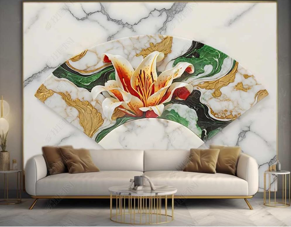 Papier Peint Panoramique Ventaglio di fiori rossi Tableaux Muraux 150x105 cm