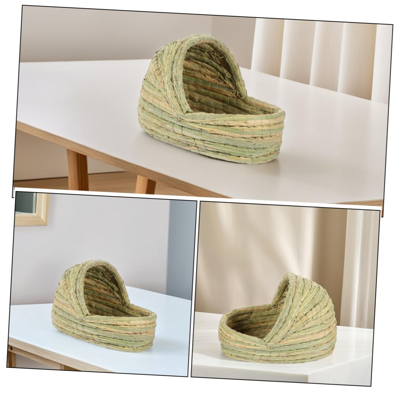 Abaodam Nido de Puesta Tejido de Paja para Gallinas y Palomas Beige | Rustic Woven, Fácil Mantenimiento, Uso en Granjas Pequeñas y Patios, Formato Grande