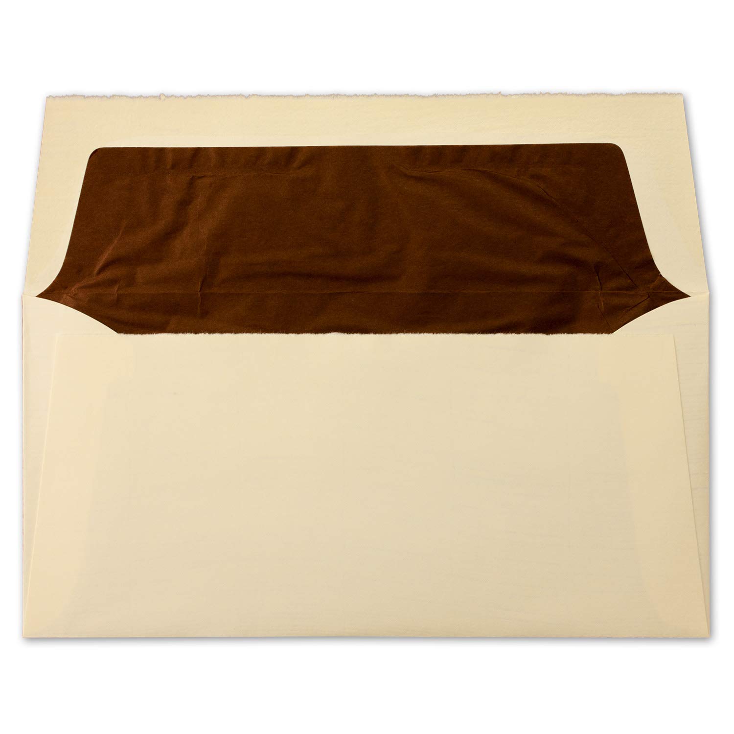 100x Bütten-Umschläge DIN Lang edle gefütterte Brief-Umschläge Chamois - unregelmäßig wild-gerippt - Vintage, handgemacht