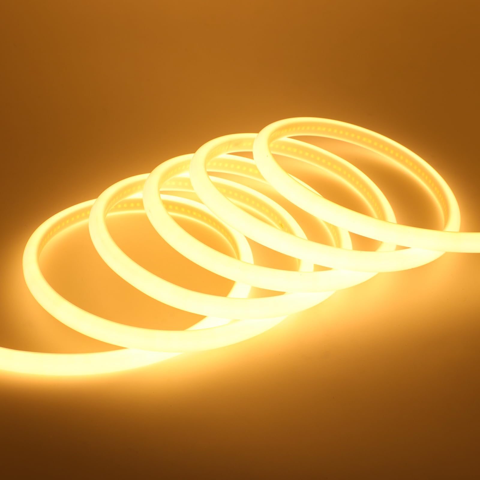 230V COB Neon LED Streifen, 270° Beleuchten, 288LEDs/m Superhell Hohe Dichte Diffusion Flex LED Schlauch für DIY Festival Party Beleuchtung Deko (Warmweiß, 20M)