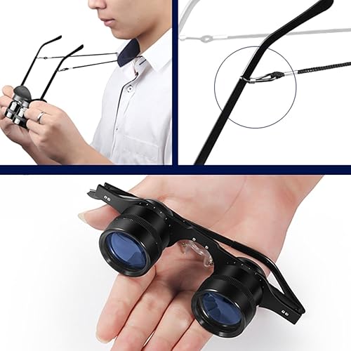 Miniatura 6 de Lentes binoculares con zoom 10X de alta definición, lentes binoculares profesionales manos libres para pesca, observación de aves, conciertos,