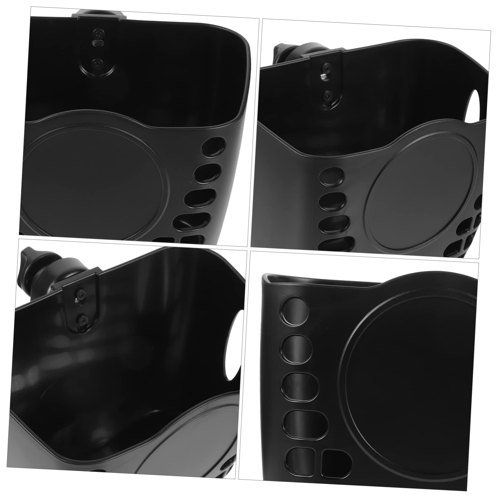 Cestino Portaoggetti Nero in Plastica Multifunzione Funzione Appendibile, per Bottiglie e Pannolini Durante le Uscite con Carrozzina