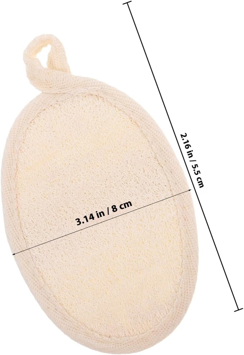 2pcs Loofah Sponge Body Scrubber for Shower and Spa Beige image 2