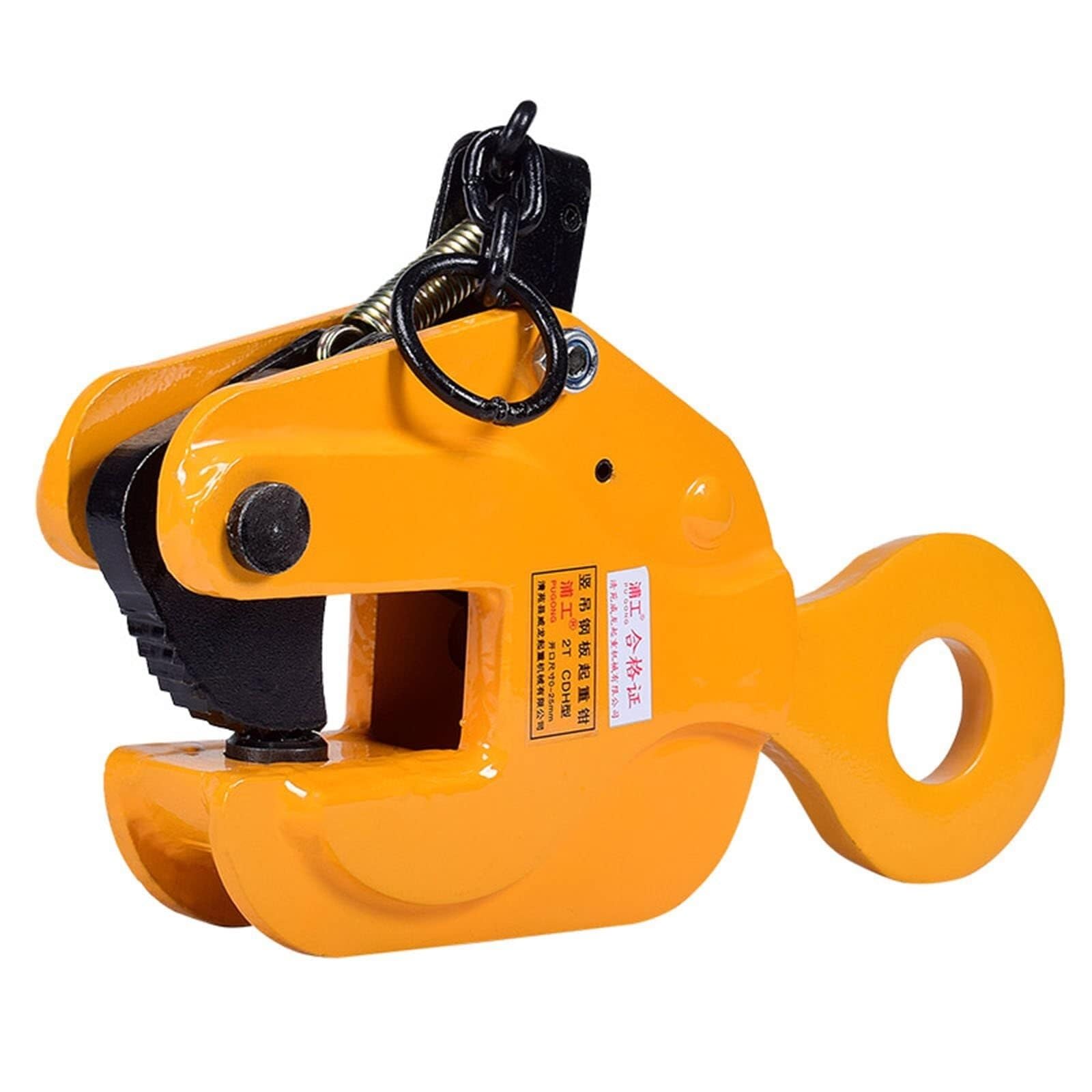 Heavy Duty Vertical Lifting Clamp, 1-8 T/2200-17636 Lbs Working Load Vertical Plate Clamp Industrial Steel Plate Clamp, Big Jaw Opening Sheet Metal Handling Lifting Equipment(5t)