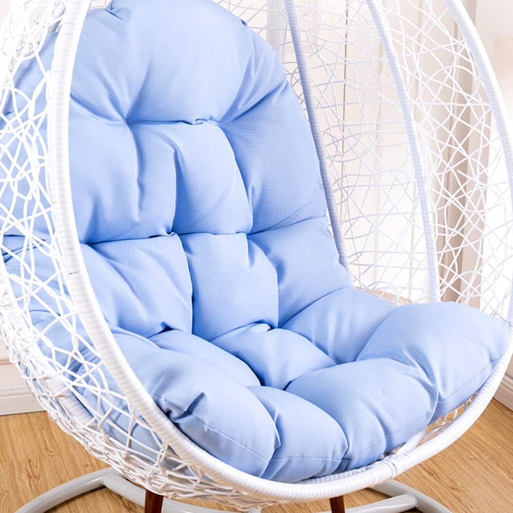 Waterproof Hanging Basket Chair Cushion,Thicken Large Seat Cushion Mattress Hanging Egg Hammock Swing Chair Pad Soft Chair Back Dependable Blue 125x95cm(49x37inch)
