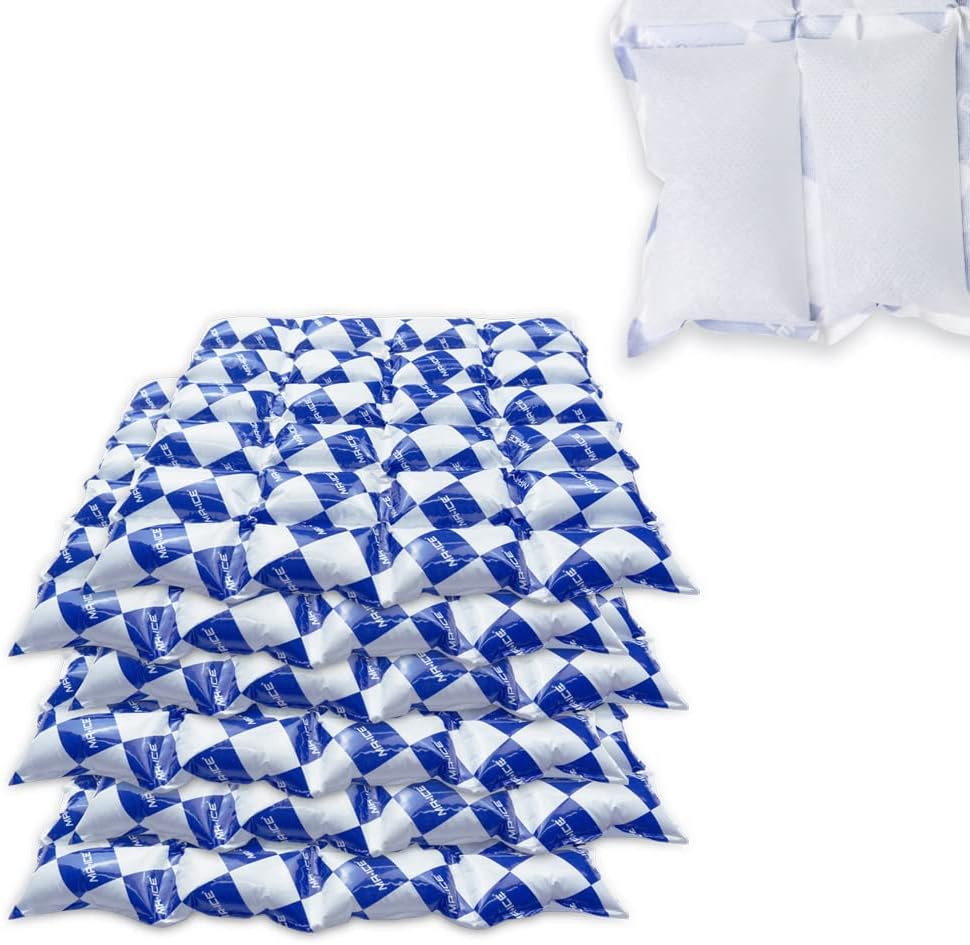 Shipping Ice Packs Ice Sheets for Coolers Reusable, 6 Sheets Dry Ice Packs for Shipping Food Drinks, Ice Packs for Mailing Shipping Freezer Packs, Dry Ice mats, Flexible & Long Lasting, 24 Cells Each