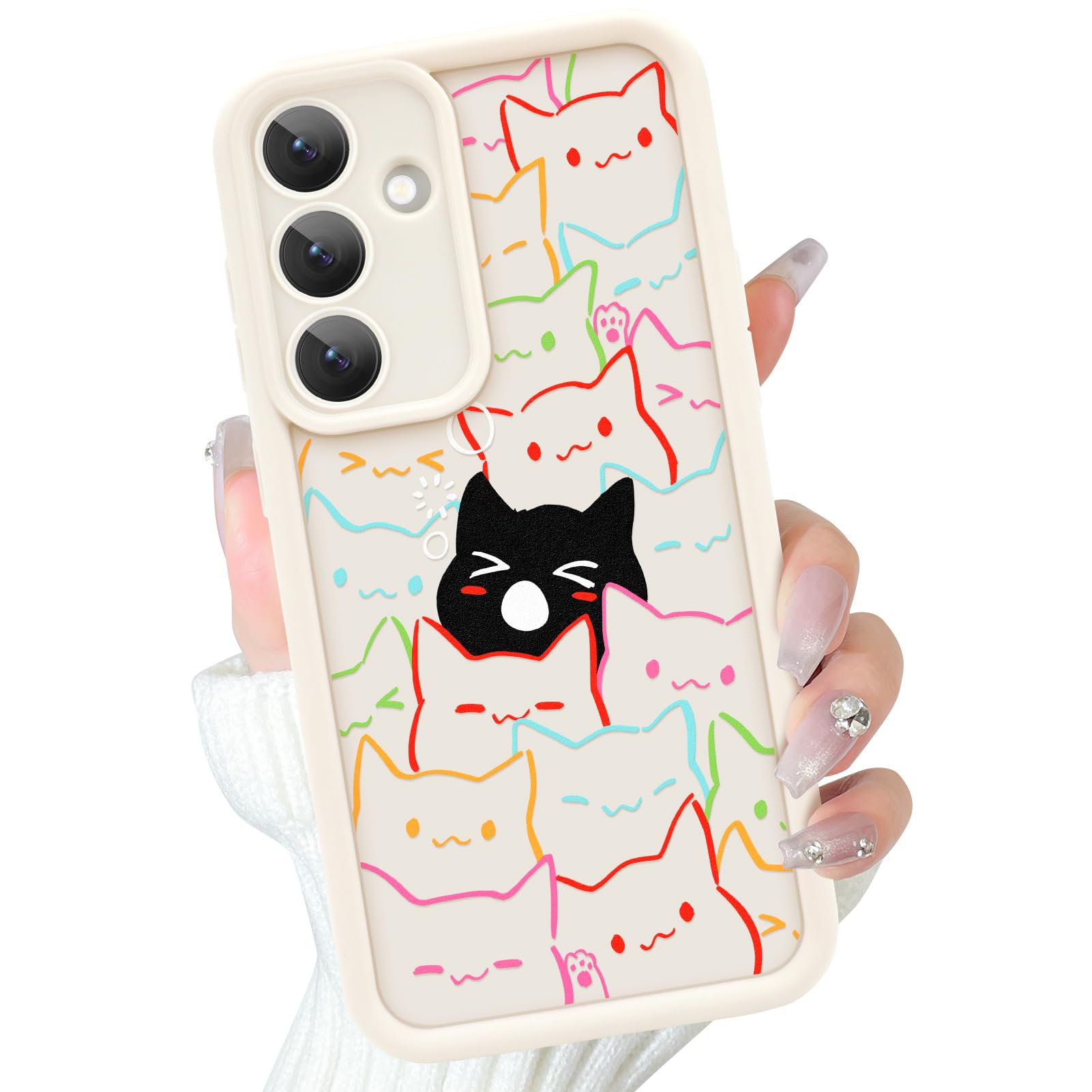 Amazon.com: Heaofei Cute Case for Samsung Galaxy S25 Plus Case with Coloful and Black Cats Cat Pattern Design for Women Girls Boys, Kawaii Animal Soft Shockproof Drop Protection Protective Phone Cover, White : Amazon.com: Heaofei Cute Case for Samsung Galaxy S25 Plus Case with Coloful and Black Cats Cat Pattern Design for Women Girls Boys, Kawaii Animal Soft Shockproof Drop Protection Protective Phone Cover, White :