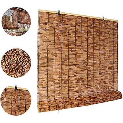 MAOYUAN Natural Reed Curtain,Shade Bamboo Curtains,Hand Woven, Weatherproof, Waterproof,anticorrosive,Various Sizes 80x90cm,100x200cm,120x180cm Cover