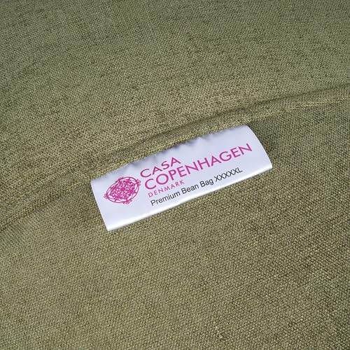 Image of Casa Copenhagen Premium Designer Fabric Bean Bag Chair, Filled with Beans | Capacity: Upto 7 Ft Height, 200 KG Weight | 5XL | Green Mango