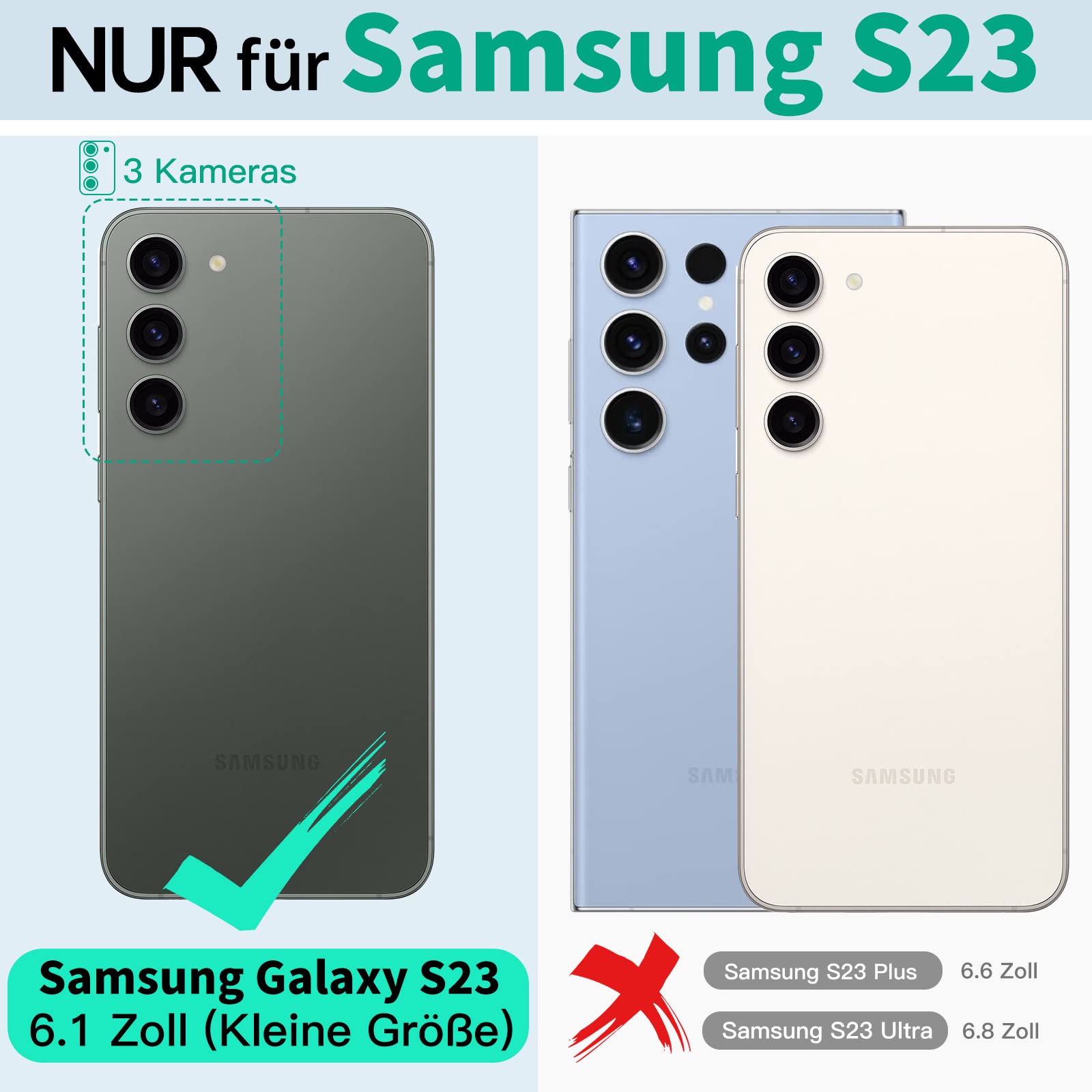 Beeasy für Samsung Galaxy S23 Hülle, IP68 Wasserdicht Outdoor Handyhülle 360 Grad Schutzhülle, Samsung S23 Case Stoßfest Staubdicht Wasserfest Panzerhülle mit Displayschutz, Schwarz