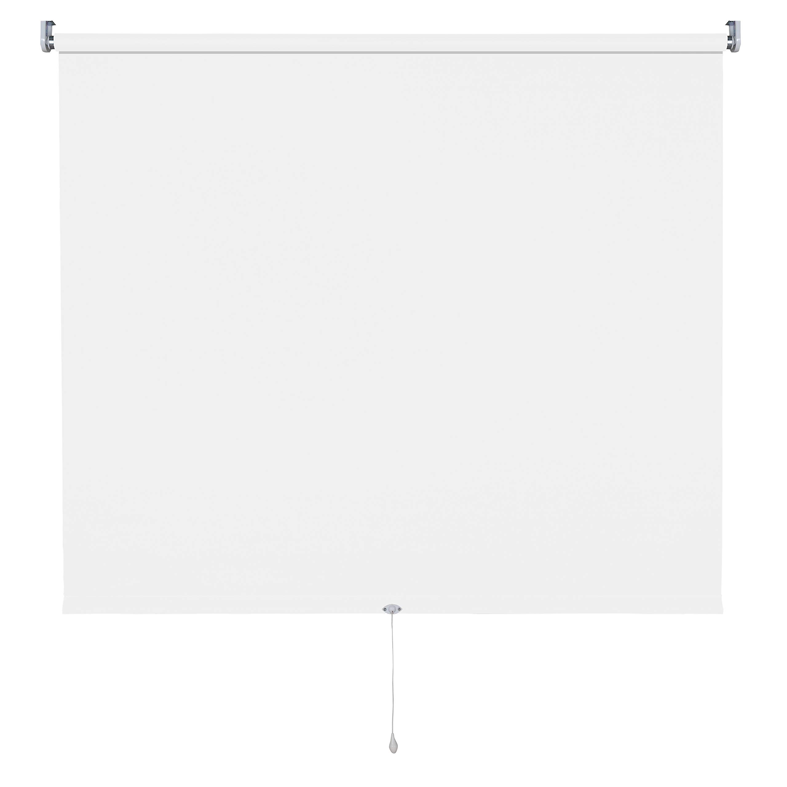 Verdunkelungsrollo Springrollo Mittelzugrollo 13 Farben klemmfix Rollo ohne Bohren Breite 62-202 cm Höhe 180 cm Fenster Vorhang blickdicht verdunkelnd klemmbar Klemmträger (102 x 180 cm / Weiß)