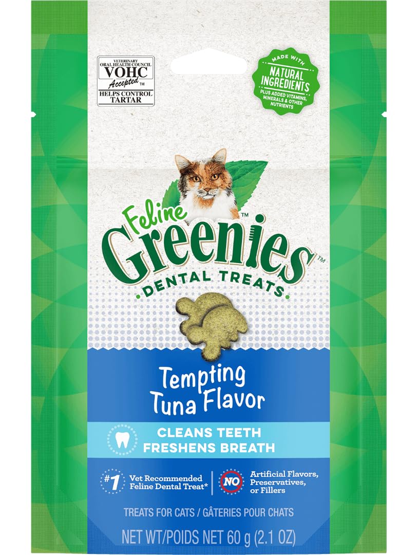 Greenies FELINE Dental Cat Treats Oven Roasted Chicken Flavor 4.6-Ounce