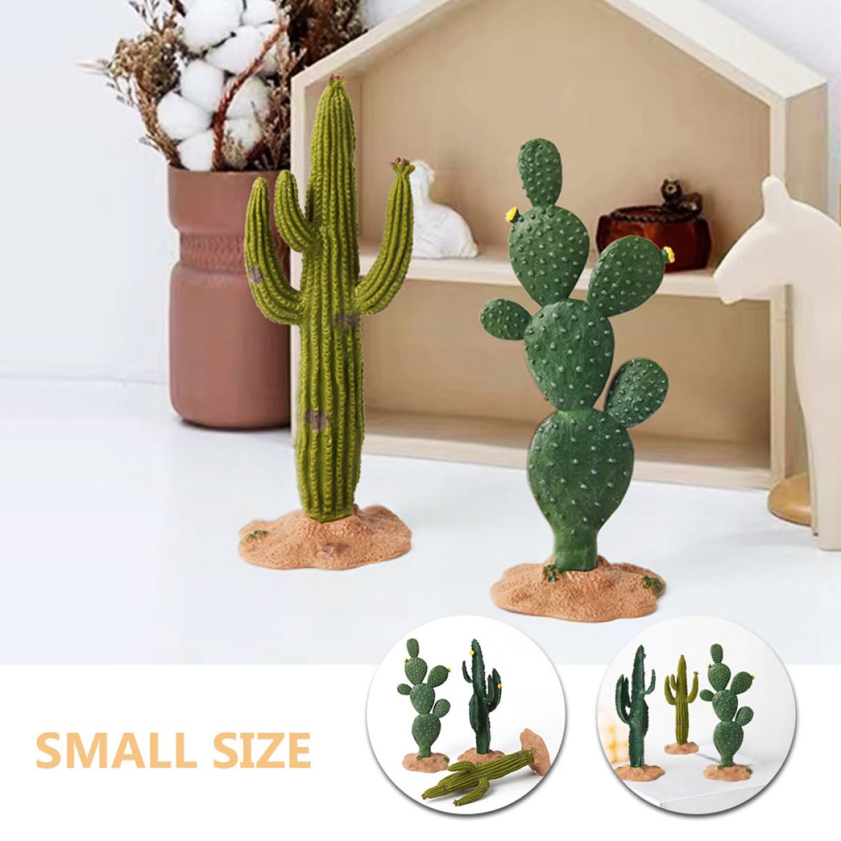 Ciieeo Lot De 5 Cactus Artificiels Réalistes Figurines De Cactus Artificiels Entretien Facile pour La Maison Et Le Bureau 3 Pièces X 5