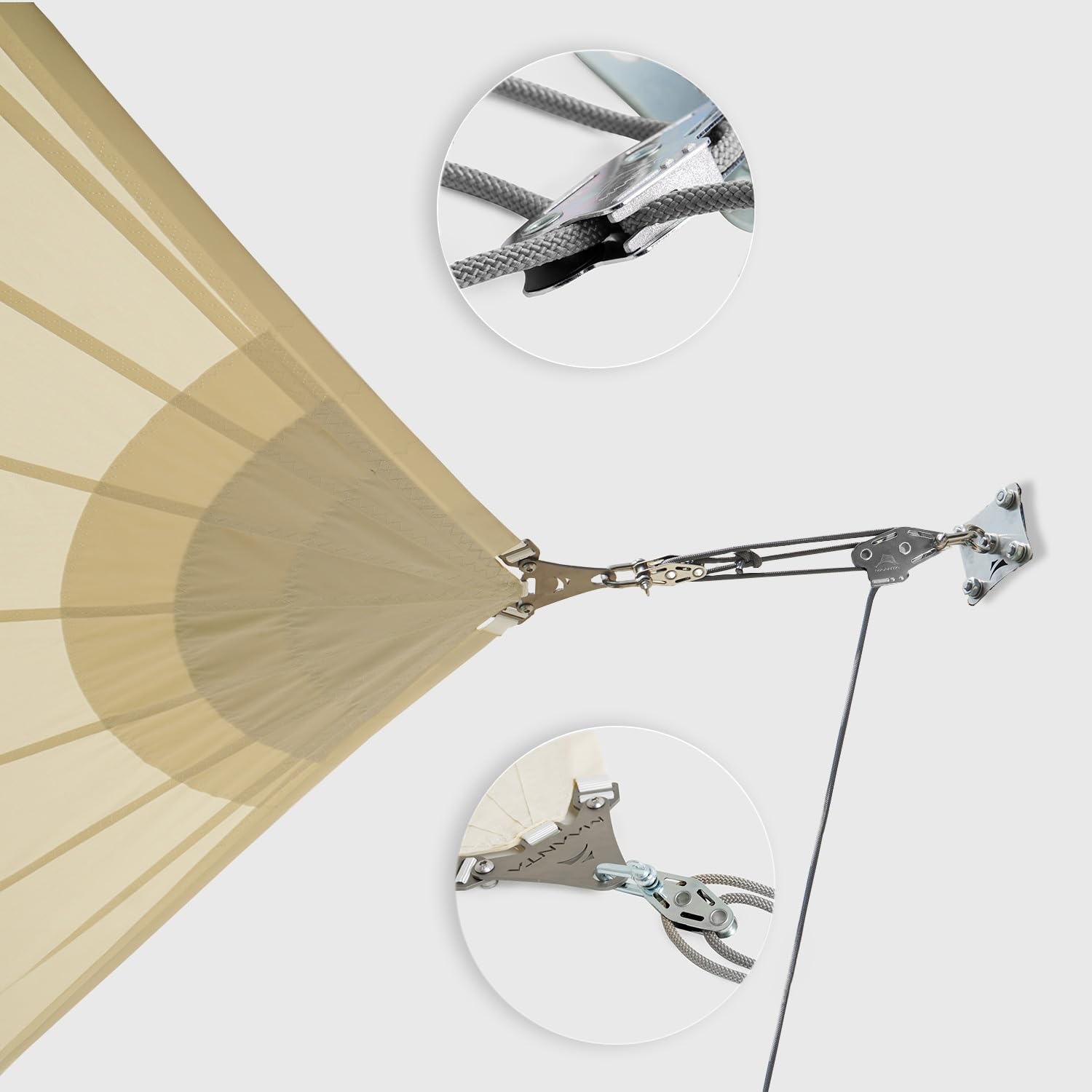 Muscle X3 Wandbefestigung für Sonnensegel - verzinkter Stahl - Silber - 1 Wand-Kit