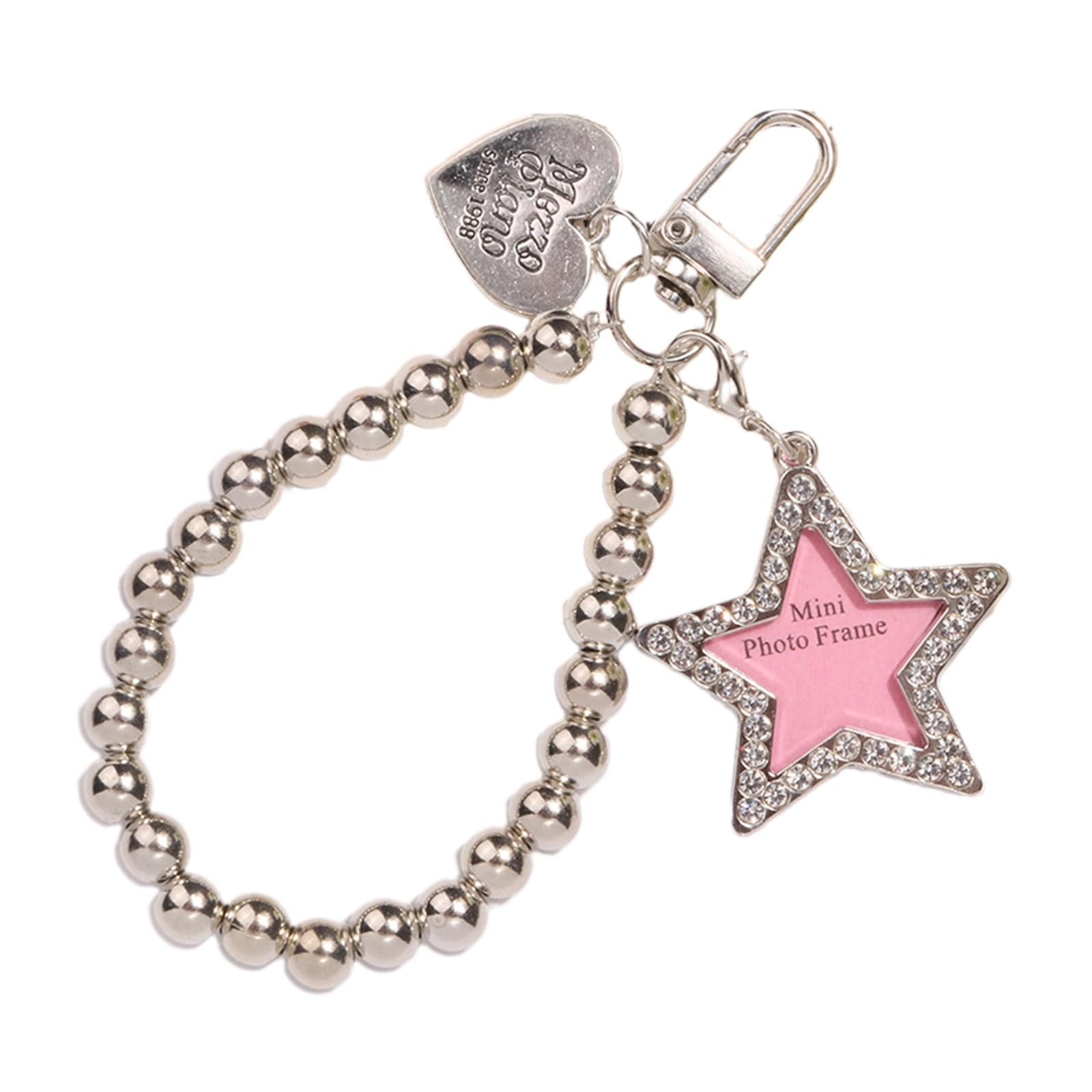 NEWFT Handmade Phone Charm Women Diamonds-Encrusted Star Beaded Lanyard
