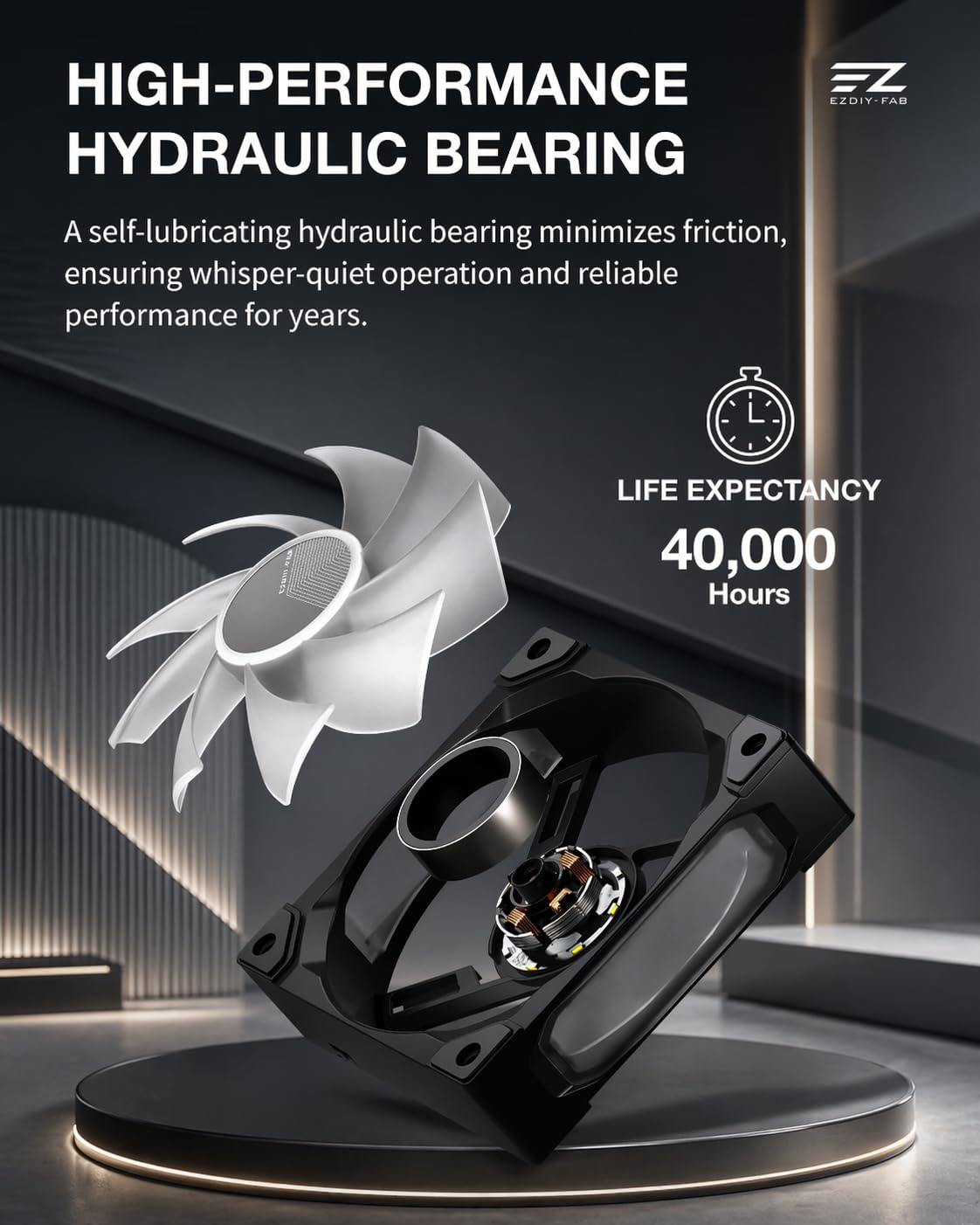 EZDIY-FAB BF12 240mm All-in-One ARGB PWM Case Fan,Single-Frame Unit,28mm Thick High Static Pressure Design, High Airflow,1800RPM Max,One-Cable Integrated Design for PC Case, 5V 3-Pin RGB Sync,Black