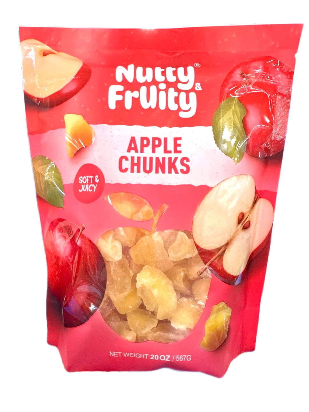 Nutty and Fruity Organic Apple Chunks, Soft & Juicy 20oz (Pack of 1)