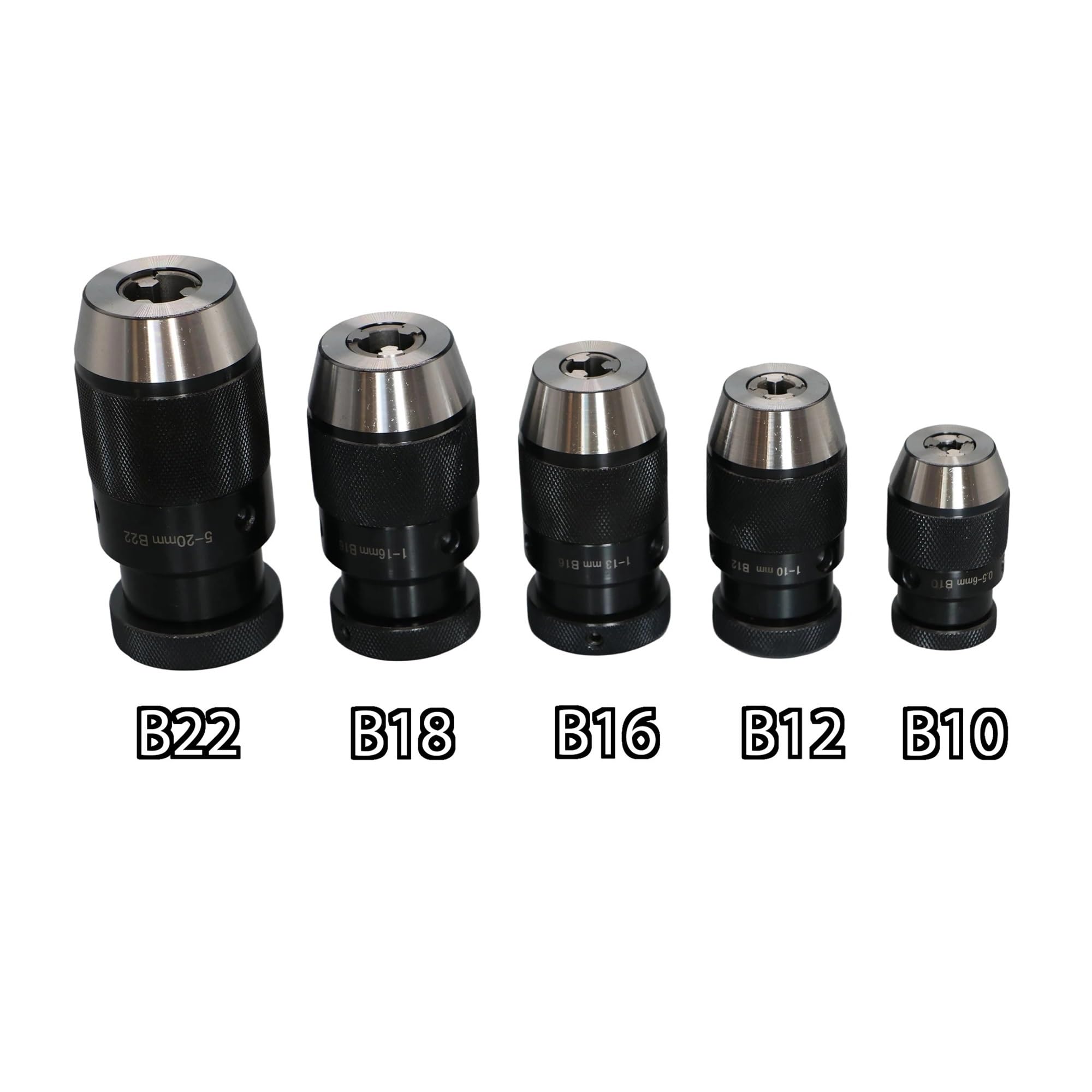 Bezkluczowy uchwyt wiertarski B10 B12 B16 B18 B22 automatyczne samozaciskanie 13mm do wiertarki CNC tokarka(B12(1-10mm))