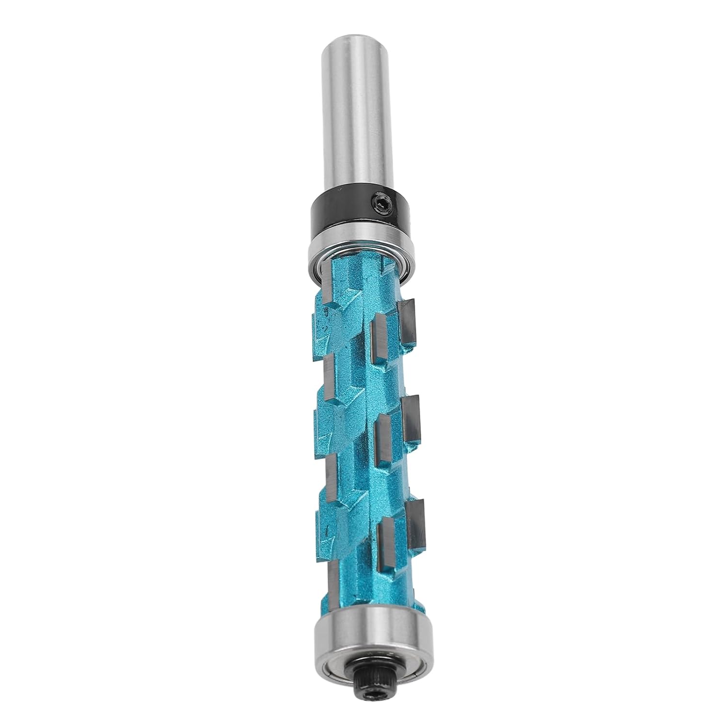 Flush Trim Spiral Router Bit, Double Bearing Template Pattern Bit, 1/2 Inch Shank, 3/4 Cutting Diameter, 2 - 9/16 Cutting Length, Carbide Material for Woodworking Projects, Profess